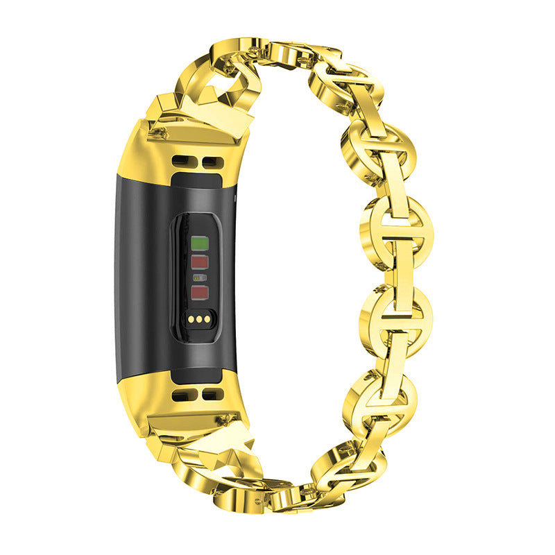 For Fitbit Charge 3 4 Stylish Rhinestones Decor Metal Smart Watch Strap Replacement Wrist Band For Fitbit Charge 3 4 Stylish Rhinestones Decor Metal Smart Watch Strap Replacement Wrist Band